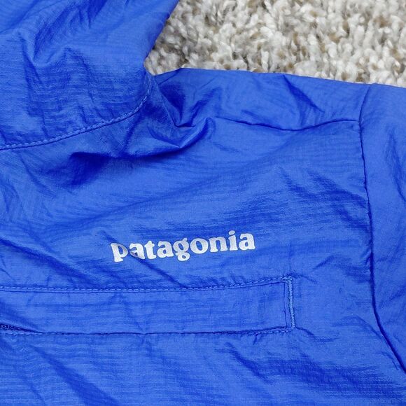 Patagonia Houdini Jacket Womens Medium Blue Windbreaker Hooded Ultra Lightweight - Picture 3 of 6
